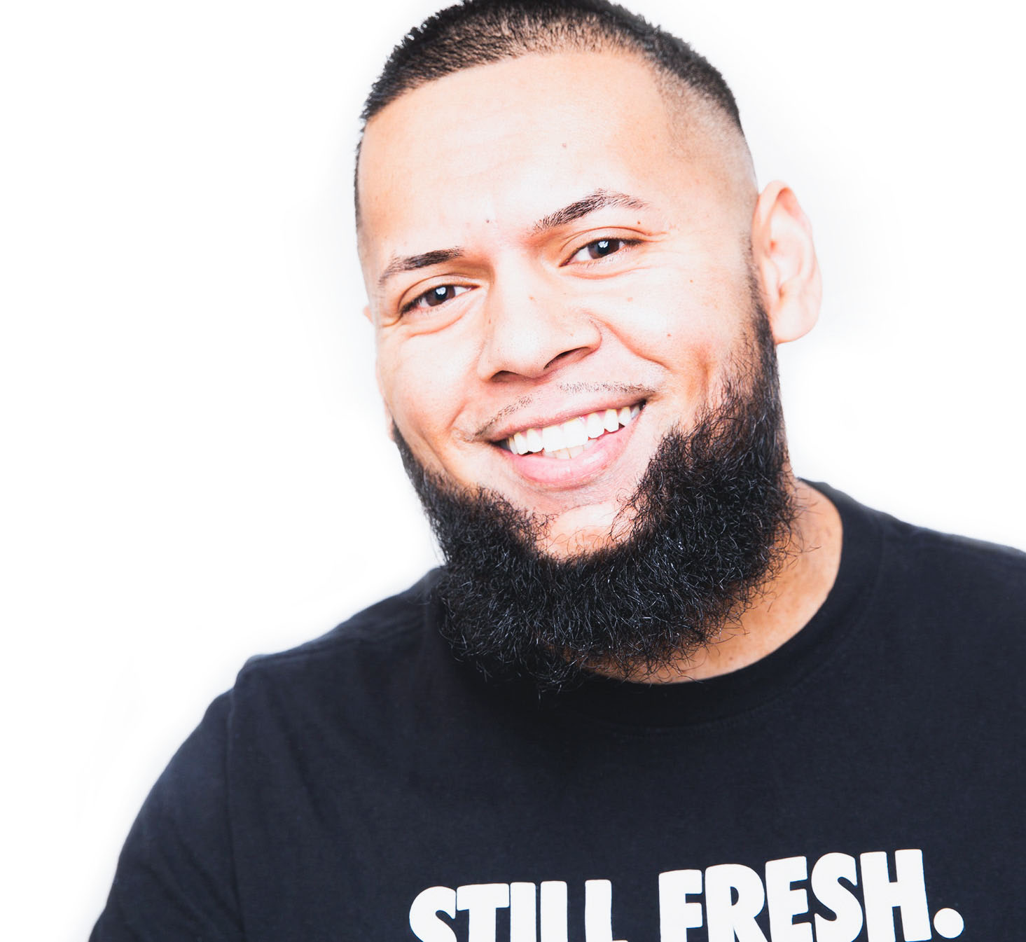 image of site developer wearing a t-shirt that says 'Still Fresh.'